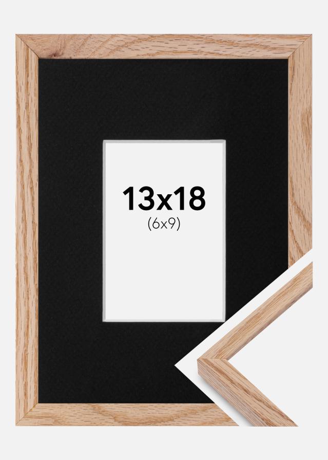 Ram med passepartou Fotolijst E-Line Eiken 13x18 cm - Passe-partout Zwart 7x10 cm