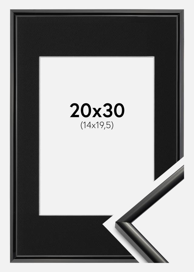 Ram med passepartou Fotolijst New Lifestyle Zwart 20x30 cm - Passe-partout Zwart 15x21 cm (A5)