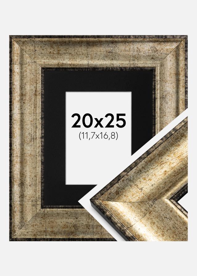 Ram med passepartou Fotolijst Saltsjöbaden Antiek Goud 20x25 cm - Passe-partout Zwart 5x7 inches