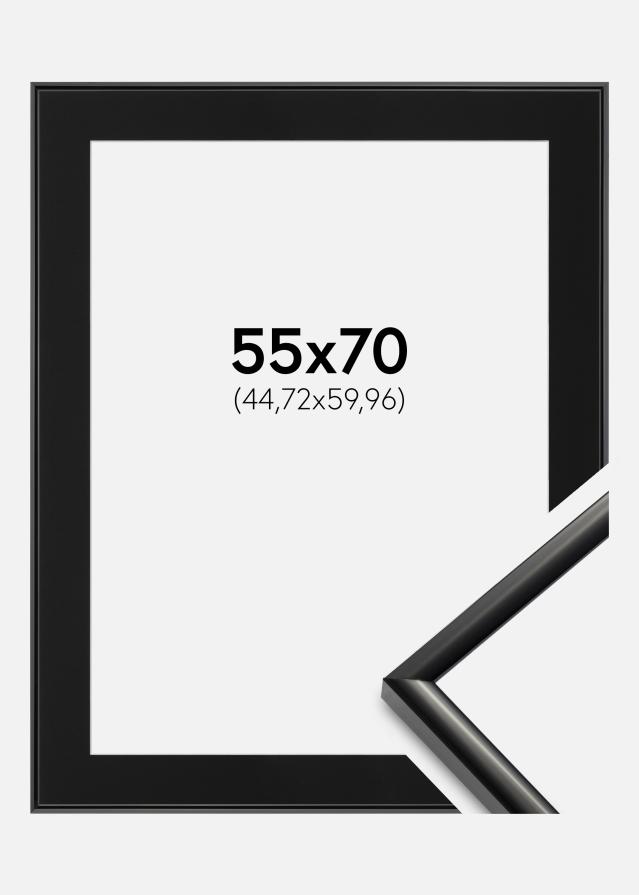 Ram med passepartou Fotolijst New Lifestyle Zwart 55x70 cm - Passe-partout Zwart 18x24 inches