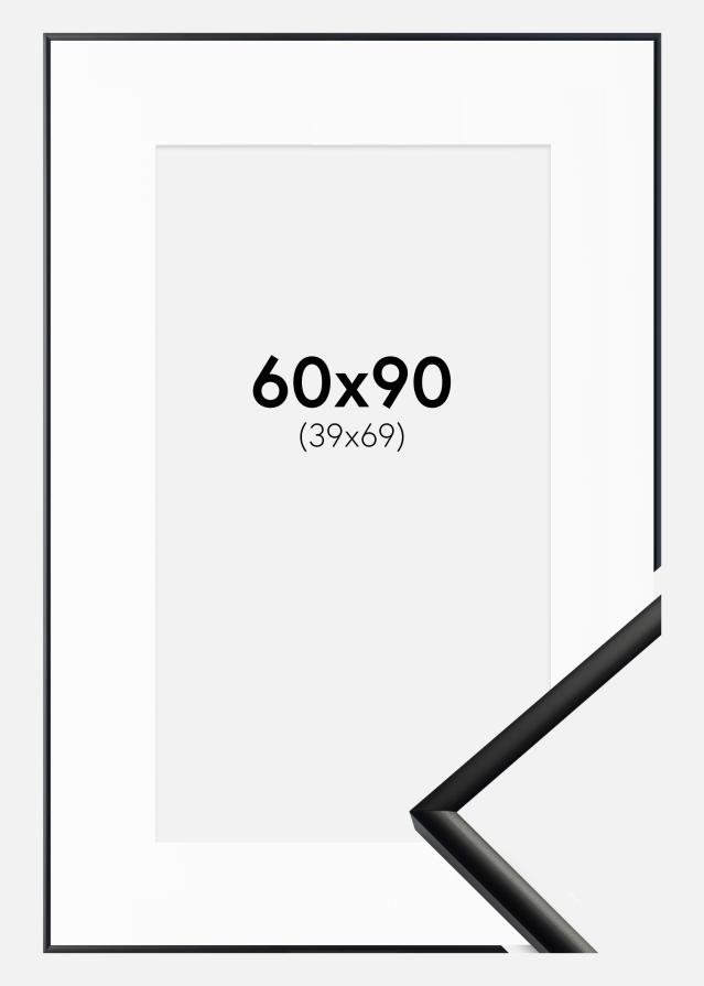 Ram med passepartou Fotolijst New Lifestyle Mat Zwart 60x90 cm - Passe-partout Wit 40x70 cm
