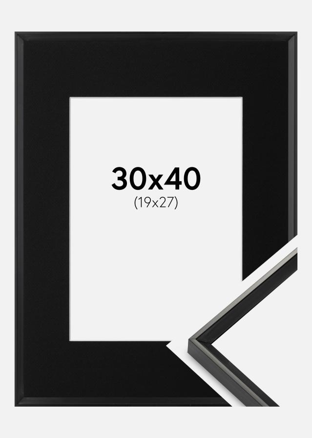 Ram med passepartou Fotolijst Desire Zwart 30x40 cm - Passe-partout Zwart 20x28 cm