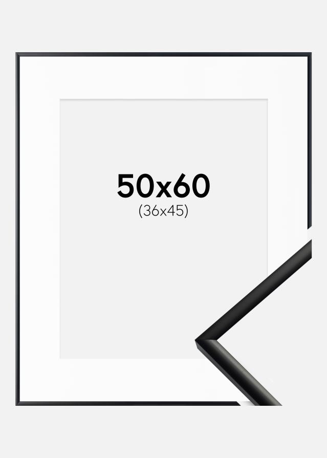Ram med passepartou Fotolijst New Lifestyle Mat Zwart 50x60 cm - Passe-partout Wit 37x46 cm