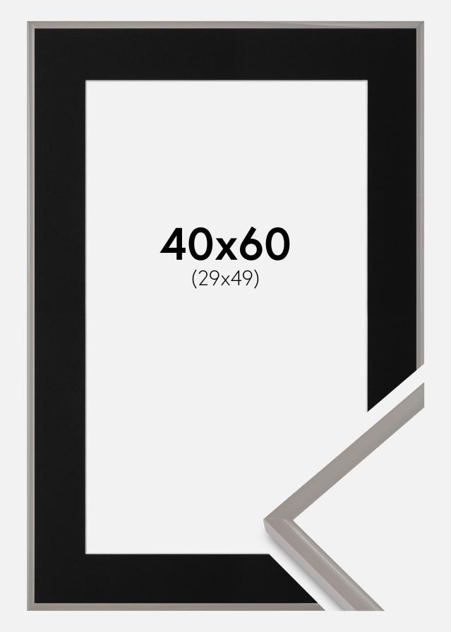 Ram med passepartou Fotolijst New Lifestyle Earth Grey 40x60 cm - Passe-partout Zwart 30x50 cm
