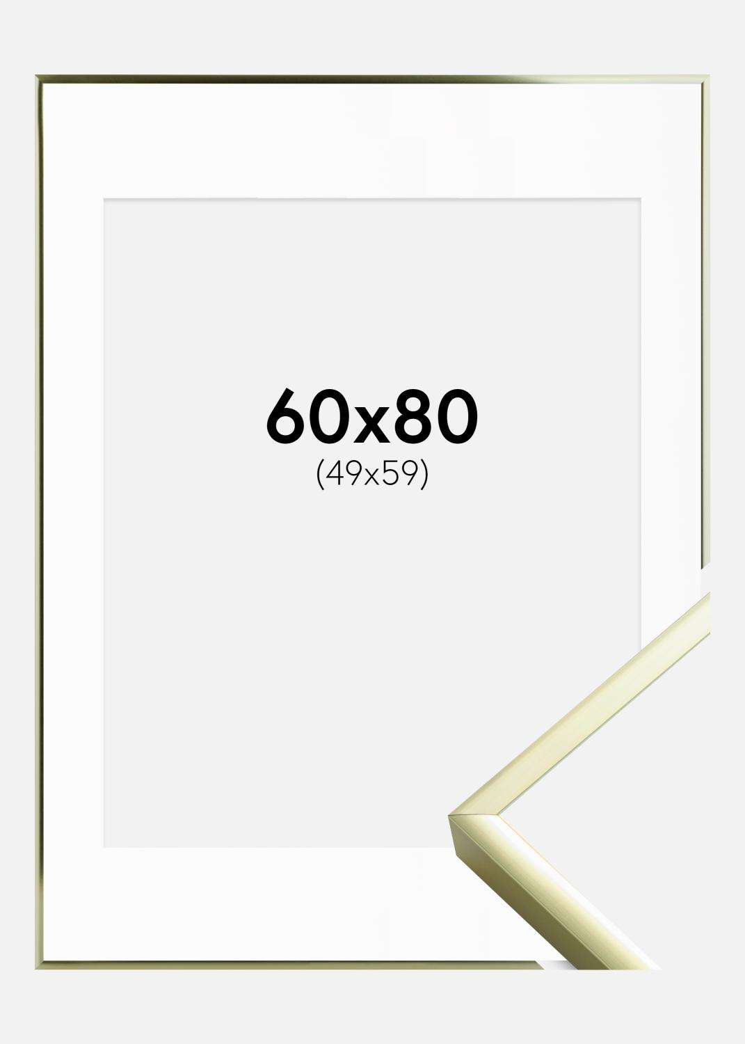 Product Image for Fotolijst Poster Frame Aluminium Gold 60x80 cm - Passe-partout Wit 50x60 cm