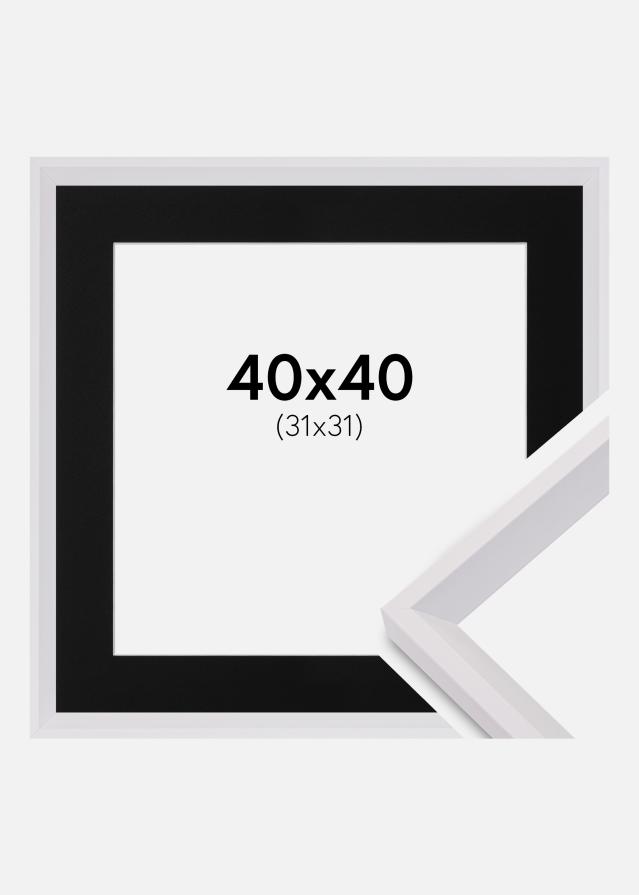 Ram med passepartou Fotolijst Globe Wit 40x40 cm - Passe-partout Zwart 32x32 cm