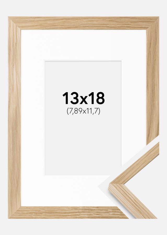 Ram med passepartou Fotolijst Soul Oak Veneer 13x18 cm - Passe-partout Wit 3,5x5 inches