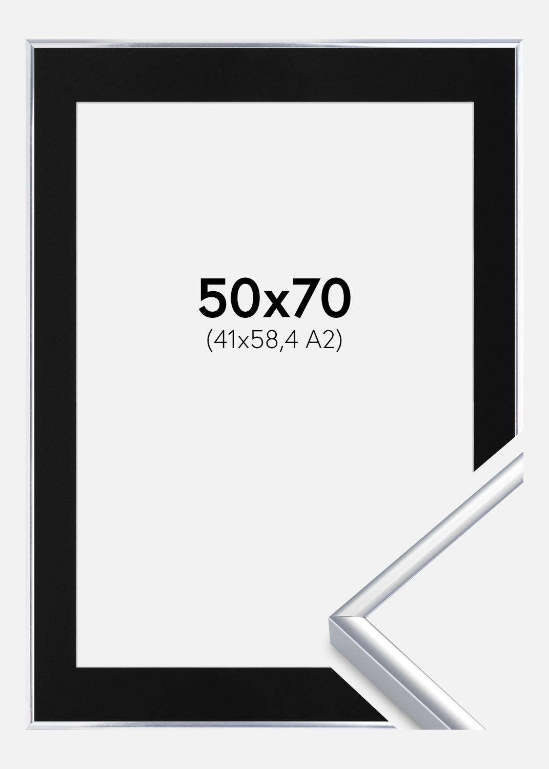 Product Image for Fotolijst Aluminium Glanzend Zilver 50x70 cm - Passe-partout Zwart 42x59,4 cm