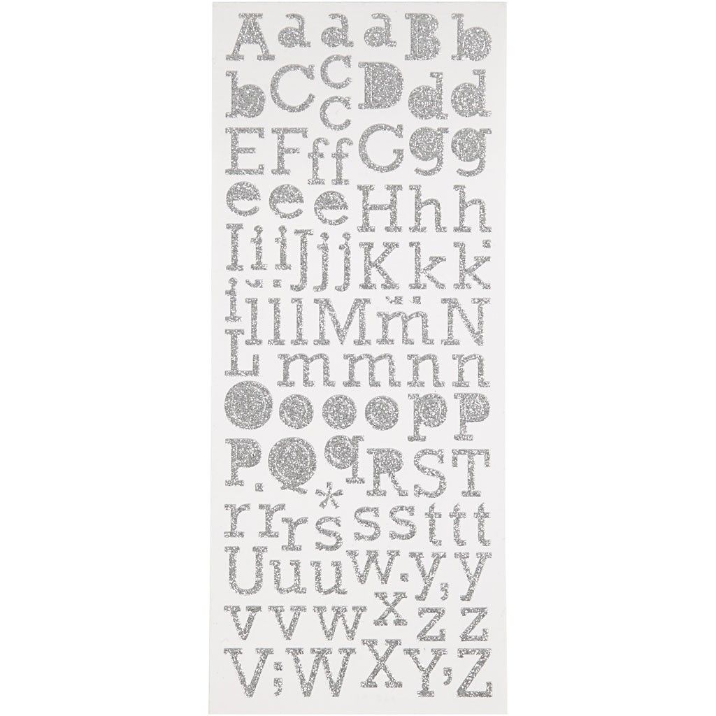 Focus Focus Glitterstickers Zilver Letters