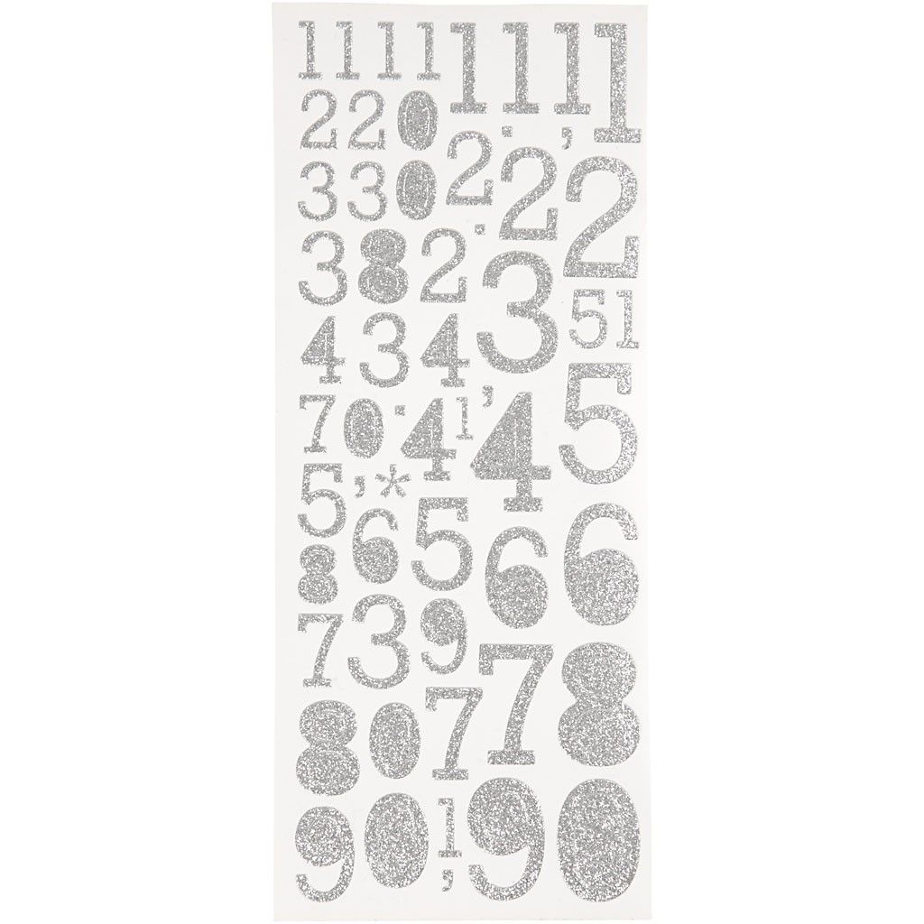 Product Image for Focus Glitterstickers Zilver Numbers