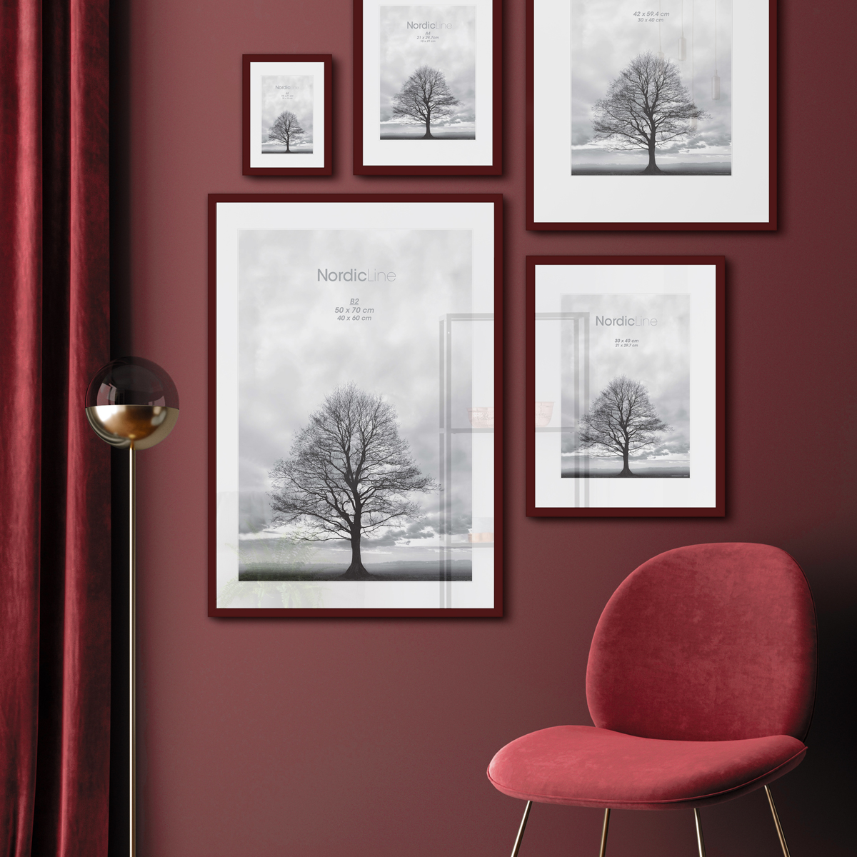 Incado Fotolijst NordicLine Redwine 50x70 cm