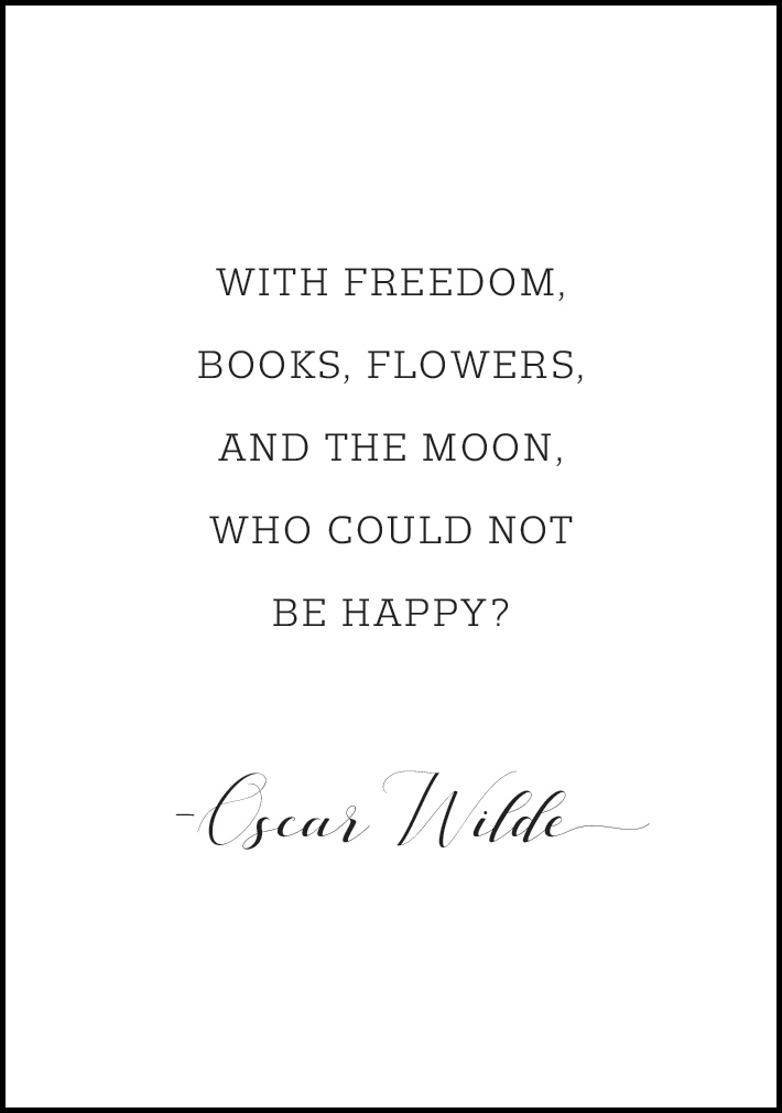 Bildverkstad With freedom, books, flowers, and the moon, who could not be happy Poster