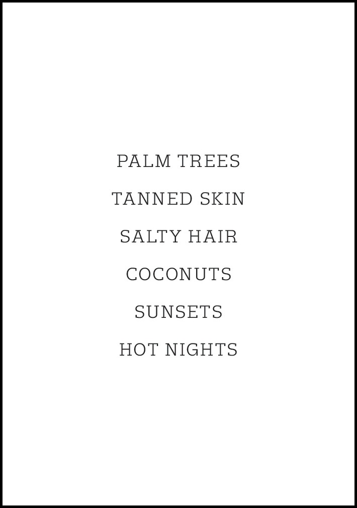 Bildverkstad Palm trees - Tanned skin - Salty Hair Poster