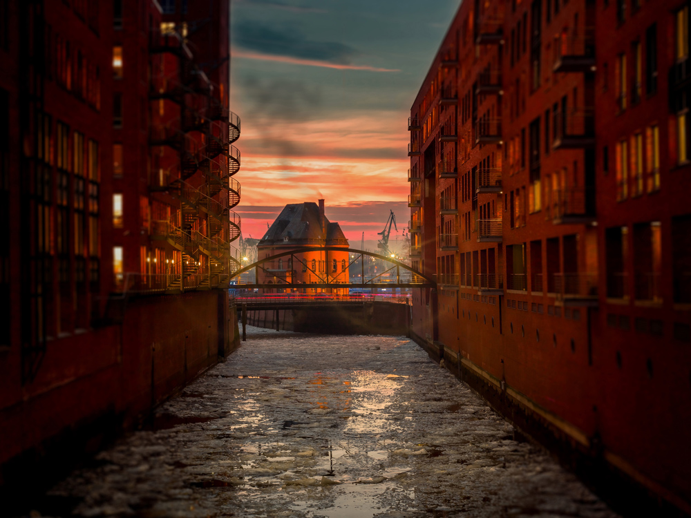 Bildverkstad Stad in water Poster