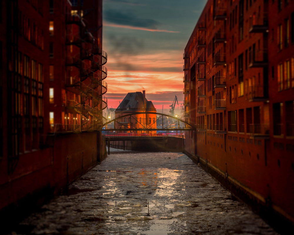 Bildverkstad Stad in water Poster