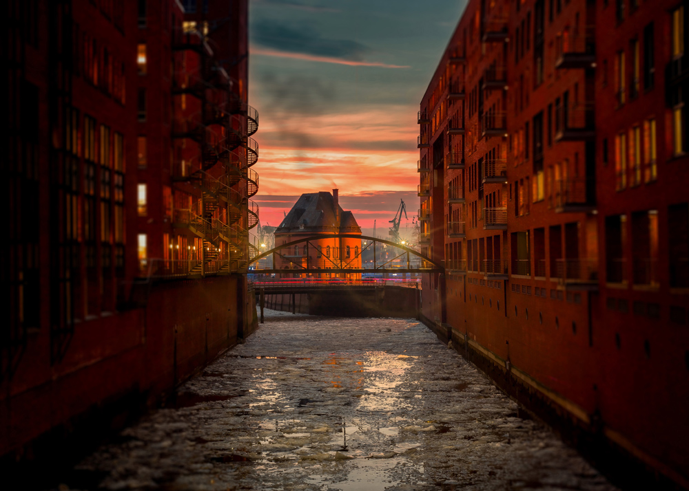 Bildverkstad Stad in water Poster