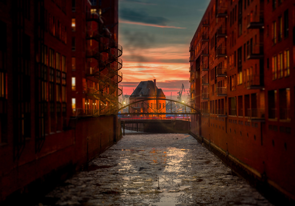 Bildverkstad Stad in water Poster