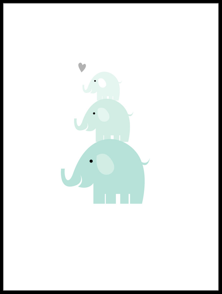 Bildverkstad Olifant Triss - IJsblauw Poster