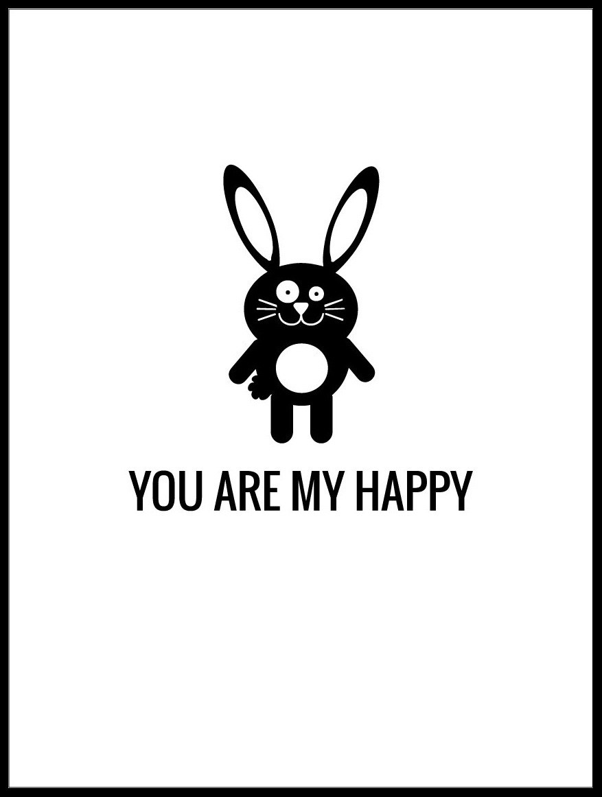 Malimi Posters Konijn Happy Poster
