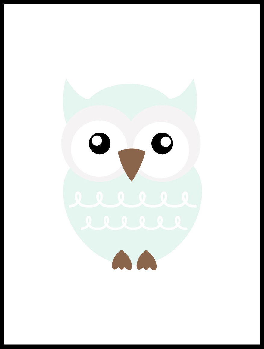 Bildverkstad Uil Solo - IJsblauw Poster