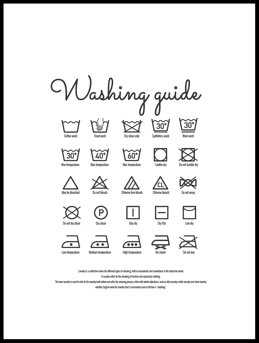 Bildverkstad Washing guide white Poster