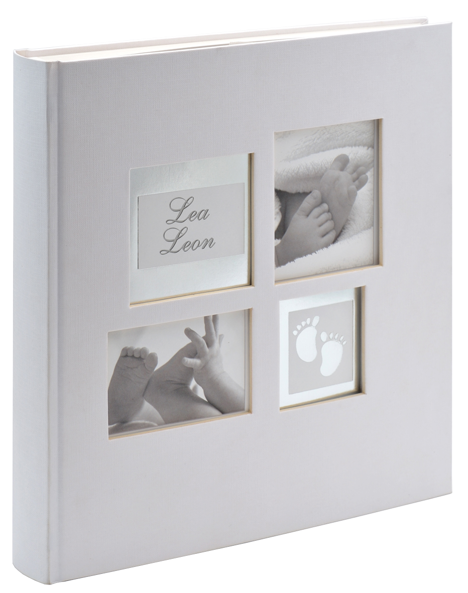 Walther Little Foot Album Grijs-wit - 28x30,5 cm (60 Witte zijden / 30 bladen)