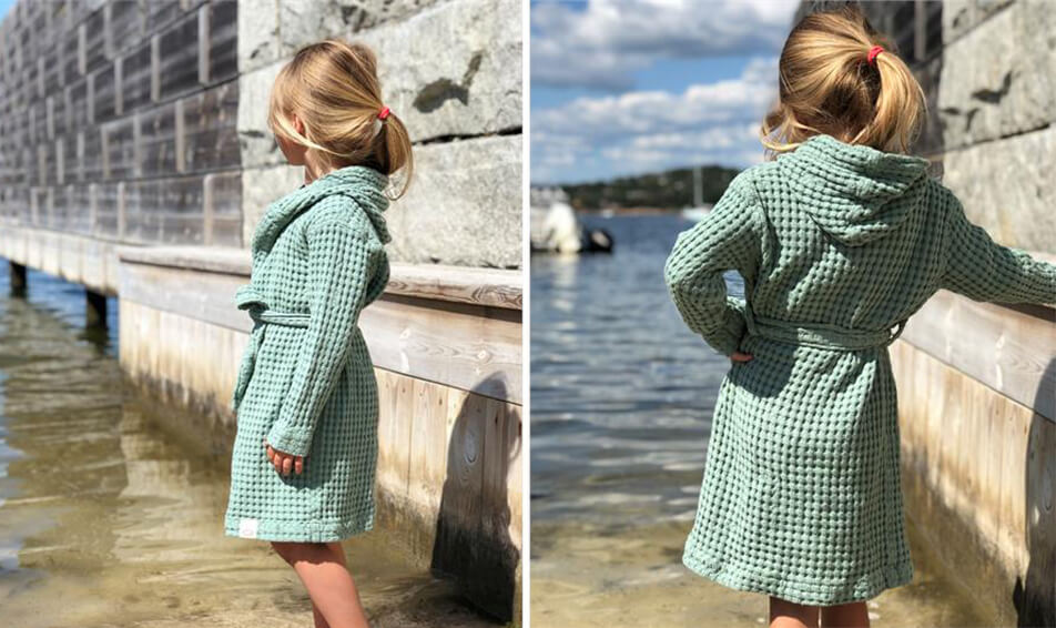 gewafelde ochtendjas voor kinderen