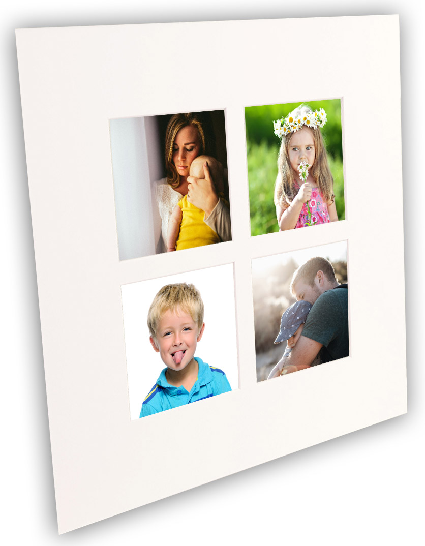 Product Image for Passe-partout Wit 40x40 cm - Collage 4 Foto's (14x14 cm) (40x40 cm)