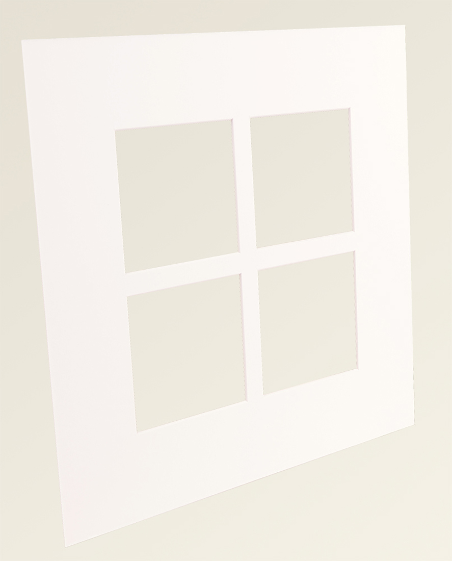 Galleri 1 Passe-partout Wit (Witte kern) Collage 4 Foto's 40x40 cm