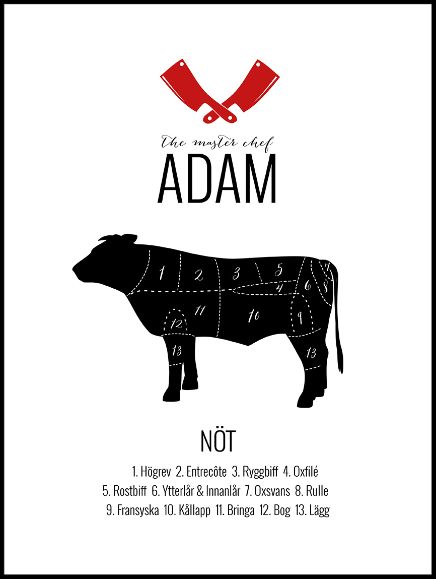 Personlig poster Masterchef Red