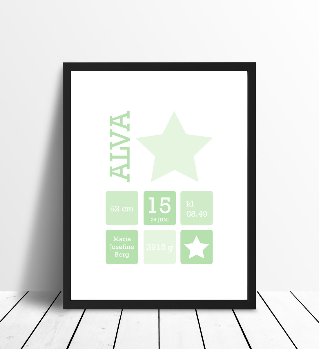 Personlig poster Star Birth Poster Green