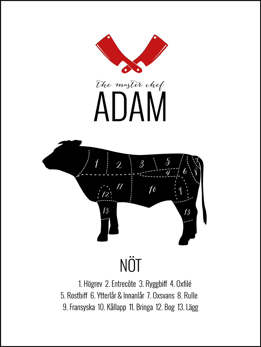 Personlig poster Masterchef Red