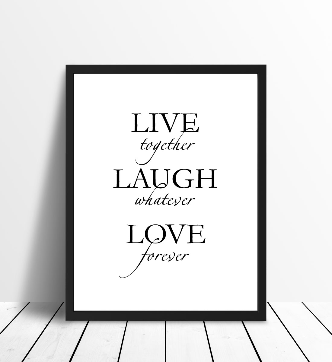 Bildverkstad Live, laugh, love - Black Poster