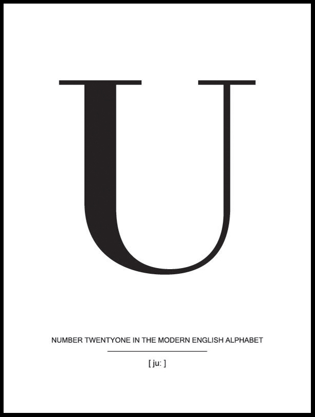 Bildverkstad Letter U Poster