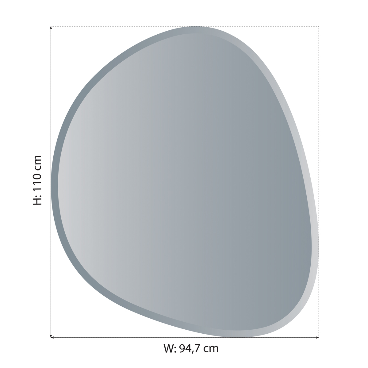 Incado Spiegel Shape Big Warm Grey 95x110 cm