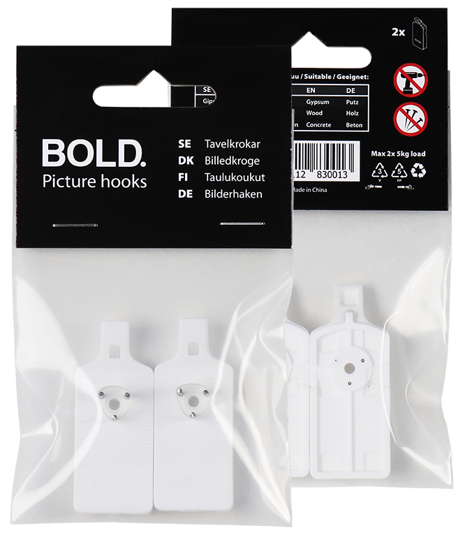BOLD Innovations Schilderijhaak voor elke muur - Bold Schilderijhaak 2-p