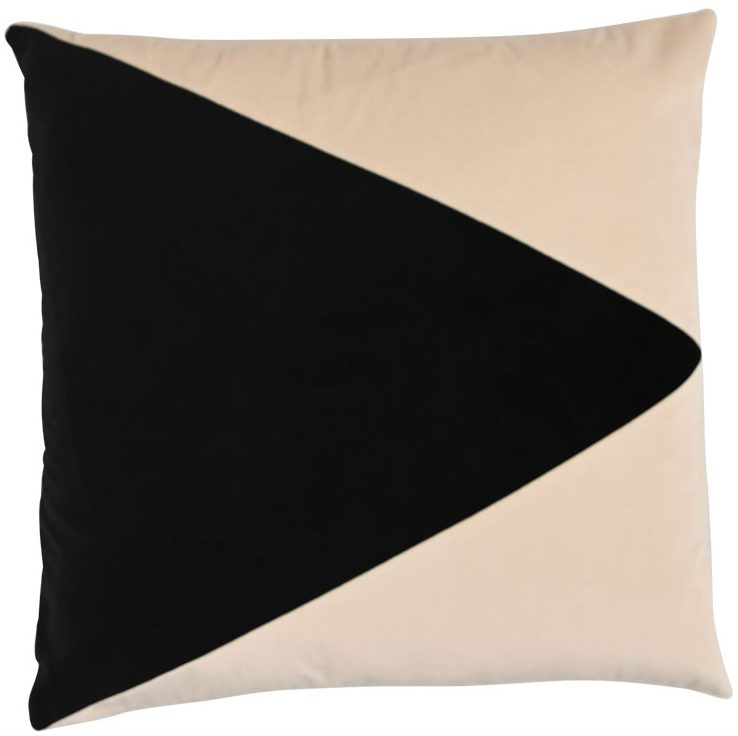 Miljögården Kussensloop Triangel - Zwart/Beige 45x45 cm