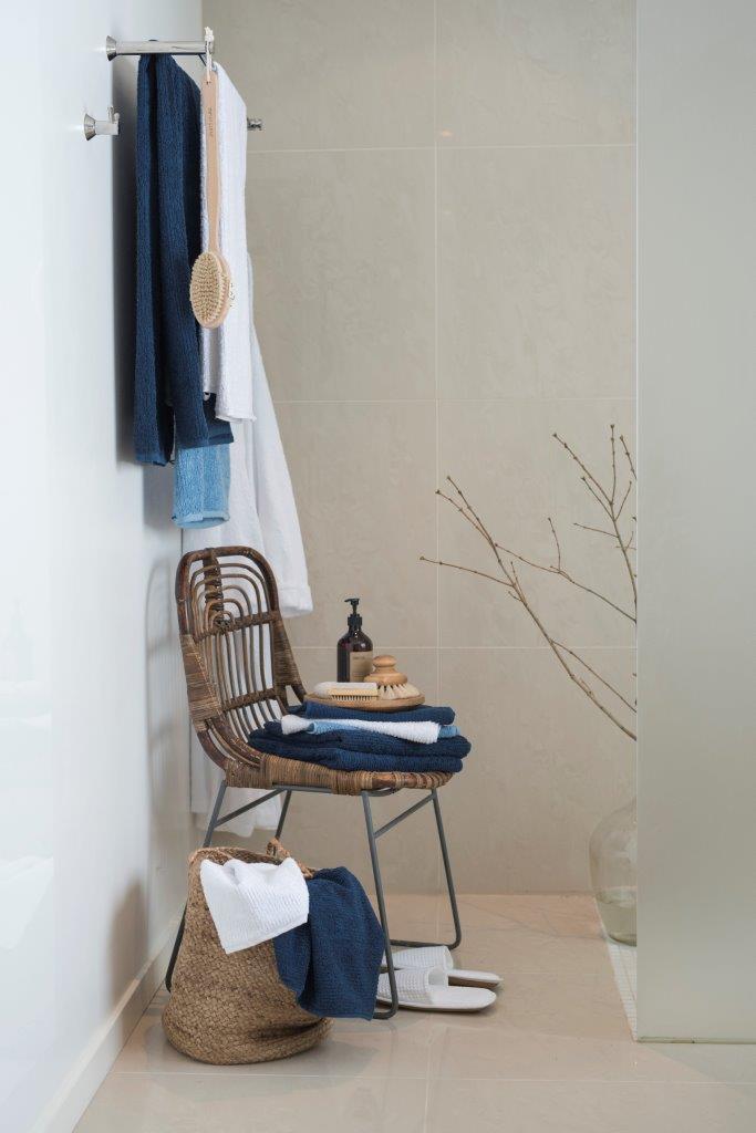 Används ej Gastendoek Stripe Badstof - Marine blauw 30x50 cm